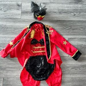Sequin  Ringmaster Circus Costume + gold + Girls  + 3 pc + 2T/3T
